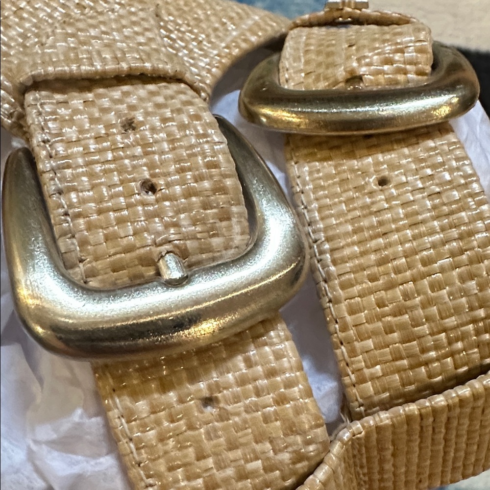 New Sam Edelman Beige Woven Gladiator Sandals NWT - Picture 16 of 16